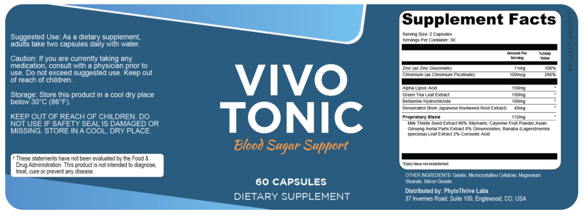 VivoTonic Supplement Facts